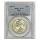 1976-S PCGS MS-67 Silver Bicentennial Half Dollar