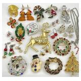 Large Group Christmas Brooches & Jewelry
