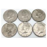 6 - 1974 Kennedy Half Dollar Coins