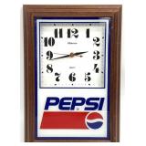 Vintage Pepsi Hanover Wood Framed Wall Clock