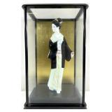 Vintage Japanese Geisha Figure Under Glass
