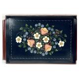 Vintage Hand Painted Folk Art Wooden Tray