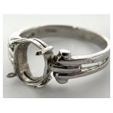 10K White Gold Wedding Band Setting, Sz 6.5