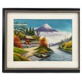 Vintage Japanese Silk Framed Embroidery Art