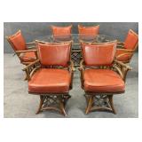 Ficks Reed Glass Top Table & 6 Chairs