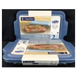 2 New Anchor Hocking 9x13 Glass Pans w/ Lids