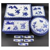 25pc Chinoiserie Blue & White Porcelain