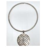 Large Taxco Mexico Sterling Silver Pendant