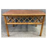 Vtg Ficks Reed Rattan End Table