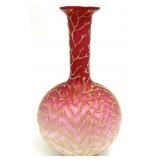 Webb Peach Blow Glass Coralene Seaweed Vase