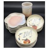 Asst Vintage Japanese Pottery Dishes