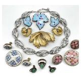 Vintage Jewelry Brooches, Ring & Matching Earrings
