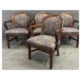 Set of 4 Mahogany Frame Barrel Back Chairs