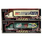 2pc Pepsi & Mountain Dew  Diecast Semi Trucks