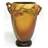 Roseville Pinecone Brown 709-10 " Footed Vase