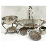 Vintage Silverplate Basket & More