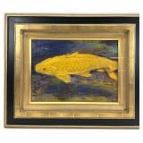 Original Koi Fish Oil Painting, Signed