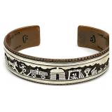 Native American Storyteller Cuff Bracelet