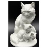 Rosenthal Germany Cat w/ 2 Kittens Porcelain