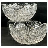 2pc American Brilliant Style Cut Glass Bowls