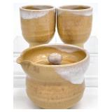 3pc Signed Japanese Pottery Tea Set