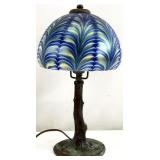 Art Glass Bronze Base 14 " Table Lamp