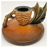 Roseville Pinecone Brown Single Light Candlestick