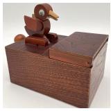 Vintage Wooden Mechanical Toothpick Dispenser