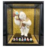 Vintage Japanese Hakata Doll Under Glass