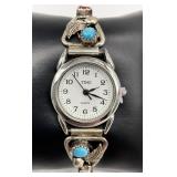 Native American Style Sterling Turquoise Coral