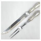 2pc Sterling Silver Handle Sheffield Carving Set