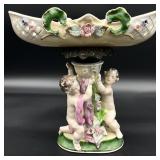 Porcelain Cherub Pedestal Compote