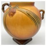 Roseville Pinecone Brown 745-7 " Round Footed Vase