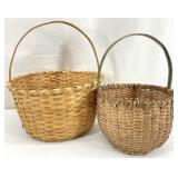 2 Vintage Hand Woven Baskets