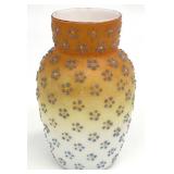 Victorian Coralene Cased Art Glass Vase