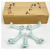 Set Japanese Pottery Koi Fish Chopstick Rests