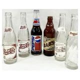 Vintage Pepsi & More Glass Soda Bottles
