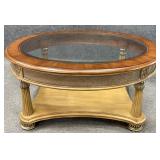 Oval Glass Insert Coffee Table