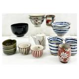 Vintage Japanese Pottery Tea Cups & Bowls