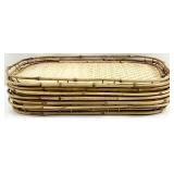 7 Asian Style Bamboo & Wicker Trays