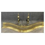 VA Metalcrafters Brass Fireplace Andirons & Fender