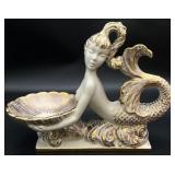 Royal Haeger 22K Gold Accented Mermaid Dish