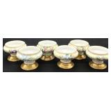 6 Antique Austrian Porcelain Salt Cellars