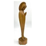 Hand Carved Wood Madonna Religious Statue