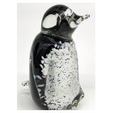 Penguin Art Glass Paperweight Figure