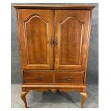 Cherry Queen Anne Style TV Cabinet