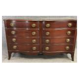 Mahogany Bow Front Double Dresser