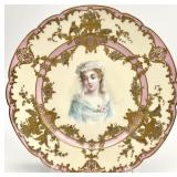 19th C French Sï¿½vres Hand Painted Portrait Plate