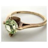 10k Yellow Gold Clear Stone Ring