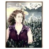 Original Abstract Portrait Painting, Signed